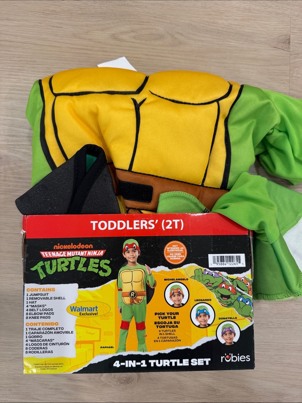 New 2T Nickelodeon Teenage Mutant Ninja Turtles Costume - Yellow & Green